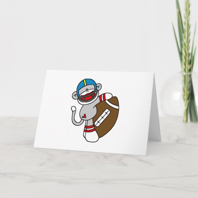 Sock Monkey Football Card (Front)