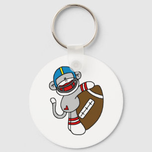 Sock Monkey Football Keychain