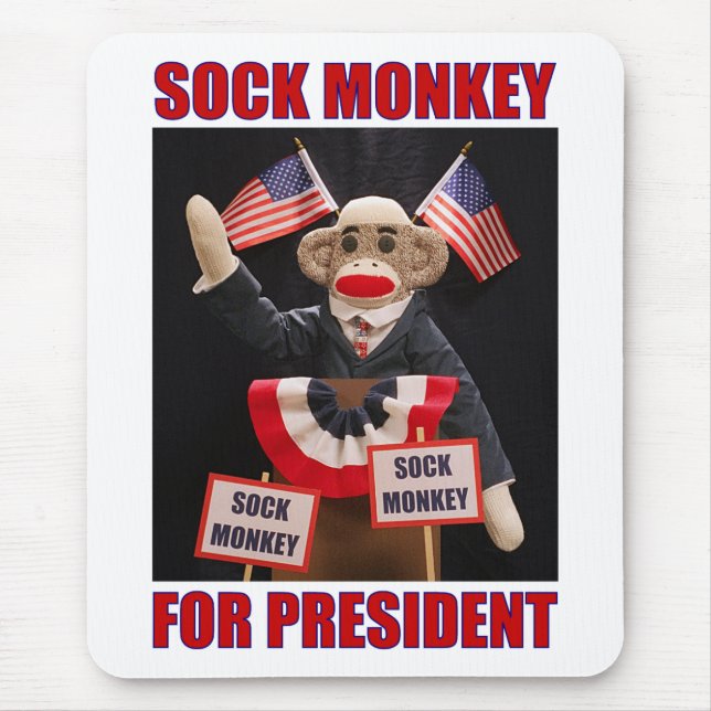 Sock Monkey for President Mousepad (Front)