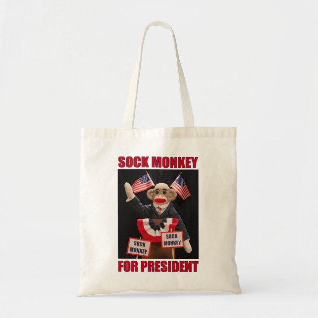 Sock Monkey for President Tote Bag (Front)