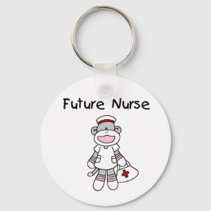 SOCK MONKEY FUTURE NURSE KEYCHAIN