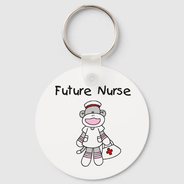 SOCK MONKEY FUTURE NURSE KEYCHAIN (Front)