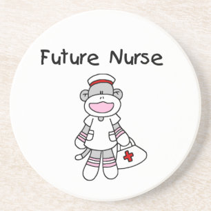 Sock Monkey Future Nurse T-shirts and Gifts Coaster