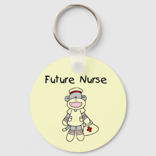 Sock Monkey Future Nurse T-shirts and Gifts Keychain