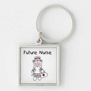 Sock Monkey Future Nurse T-shirts and Gifts Keychain