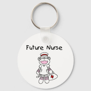 Sock Monkey Future Nurse T-shirts and Gifts Keychain