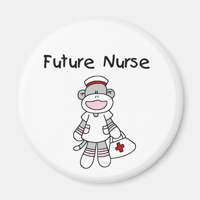 Sock  Monkey Future Nurse T-shirts and Gifts Magnet (Front)