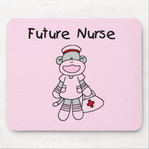 Sock  Monkey Future Nurse T-shirts and Gifts Mouse Pad