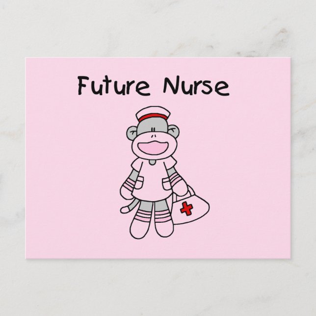 Sock  Monkey Future Nurse T-shirts and Gifts Postcard (Front)