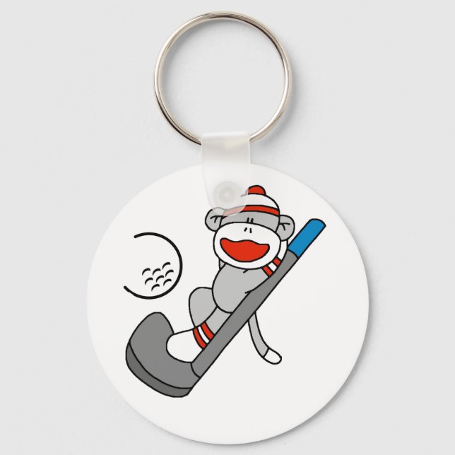 Sock Monkey  Golf Keychain (Front)