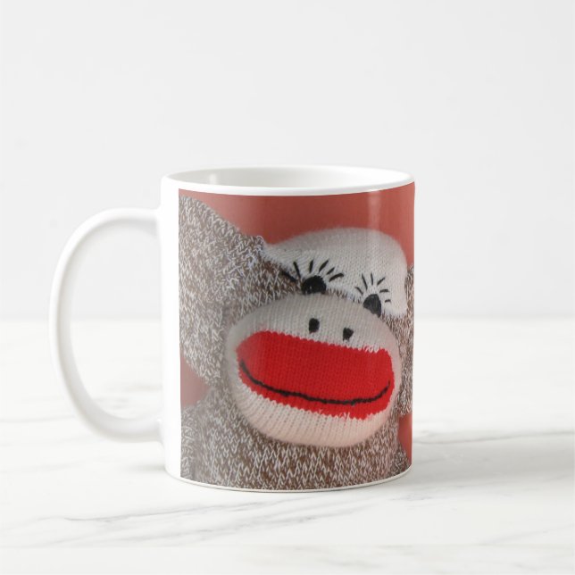 Sock Monkey "Good morning!" Coffee Mug (Left)