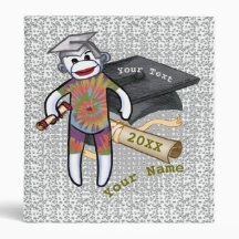 Sock Monkey Graduation  custom binder