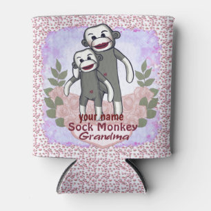 Sock Monkey Grandma  Can Cooler