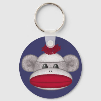 Sock Monkey Head Keychain