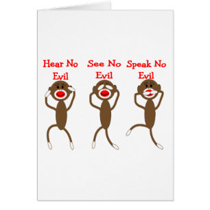 Sock Monkey--Hear, Speak, See NO EVIL