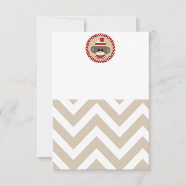 Sock monkey invitation (Front)
