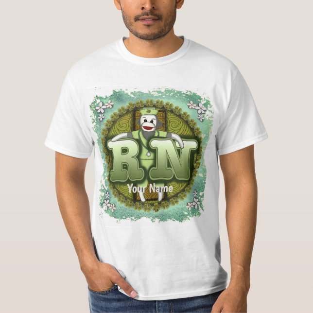 Sock monkey Irish nurse  T-Shirt (Front)