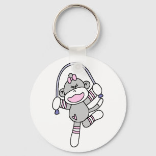 Sock Monkey Jumping Rope Keychain