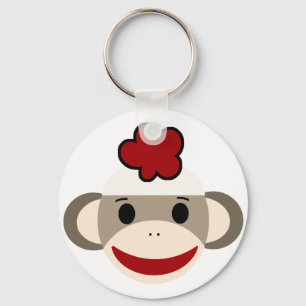 sock monkey keychain