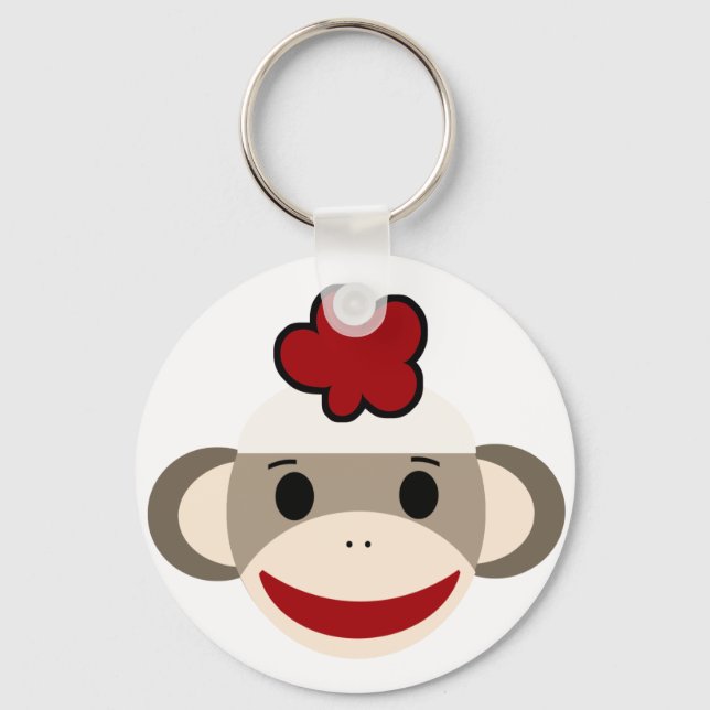 sock monkey keychain (Front)