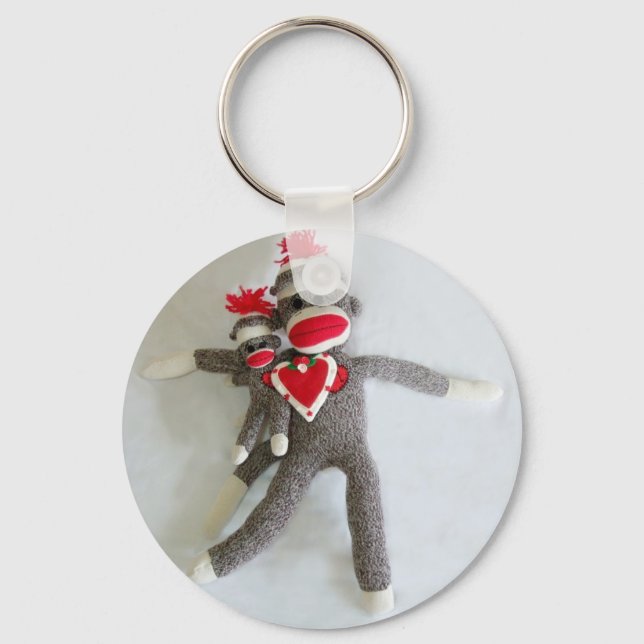 Sock Monkey Love #1 Keychain (Front)