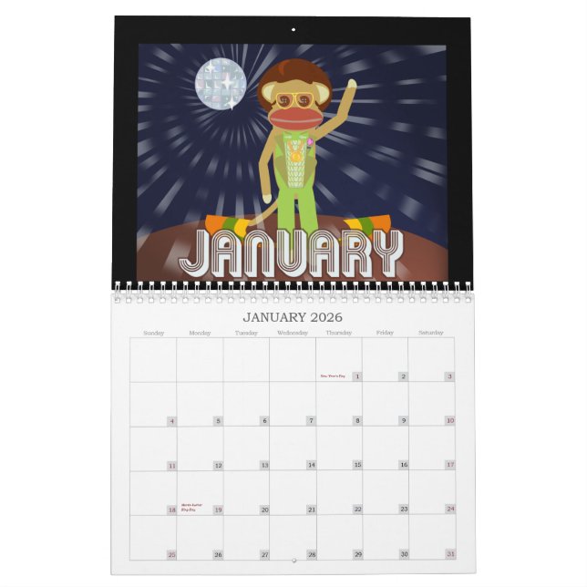 Sock Monkey Madness Calendar (Jan 2026)