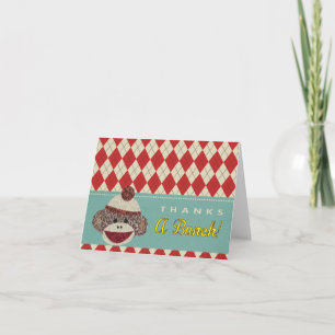 Sock Monkey Merci Cartes