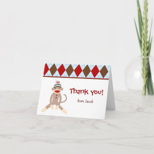 Sock Monkey Merci cartes de notes