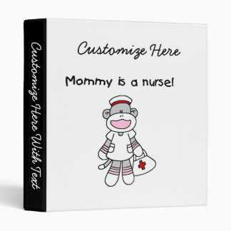 Sock Monkey Mommy Nurse T-shirts and Gifts Binder