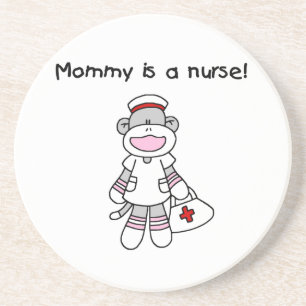 Sock Monkey Mommy Nurse T-shirts and Gifts Coaster