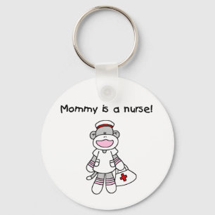 Sock Monkey Mommy Nurse T-shirts and Gifts Keychain