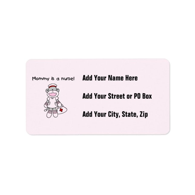 Sock Monkey Mommy Nurse T-shirts and Gifts Label (Front)