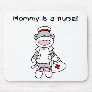 Sock Monkey Mommy Nurse T-shirts and Gifts Mouse Pad