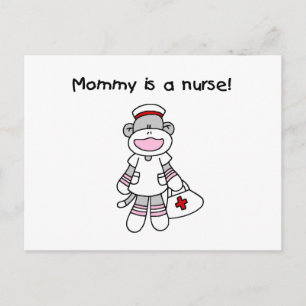 Sock Monkey Mommy Nurse T-shirts and Gifts Postcard