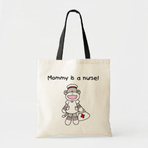 Sock Monkey Mommy Nurse T-shirts and Gifts Tote Bag