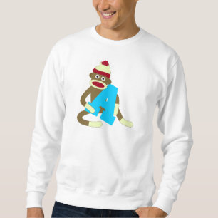 Sock Monkey Monogram Boy A Sweatshirt