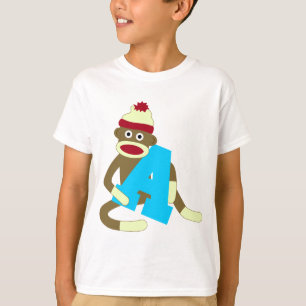 Sock Monkey Monogram Boy A T-Shirt