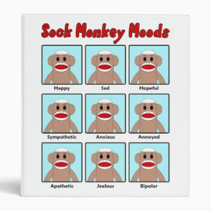 Sock Monkey Moods Binder