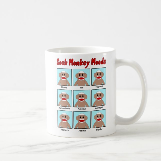 Sock Monkey Moods Mug (Right)