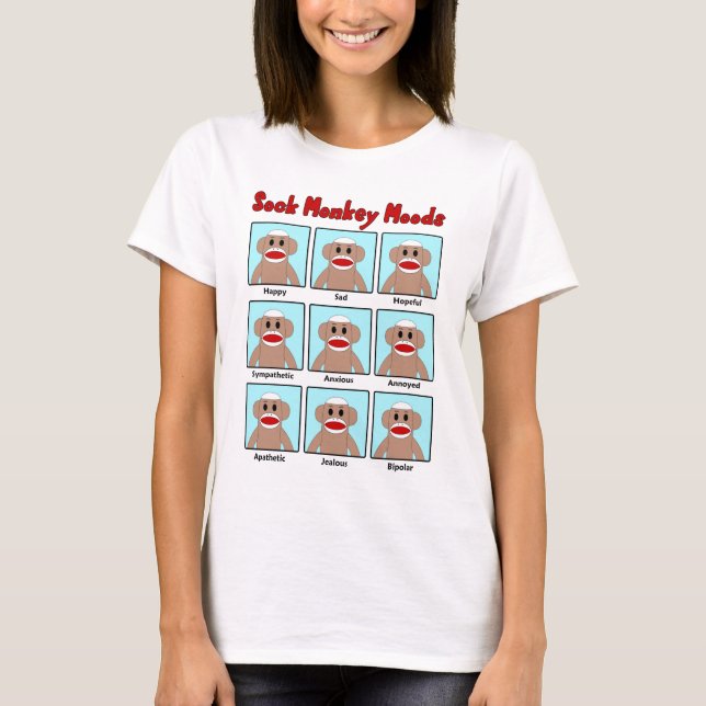 Sock Monkey Moods Women's T-Shirt (Front)
