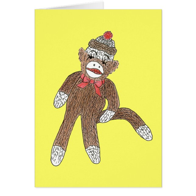 Sock Monkey Note Card (Front)
