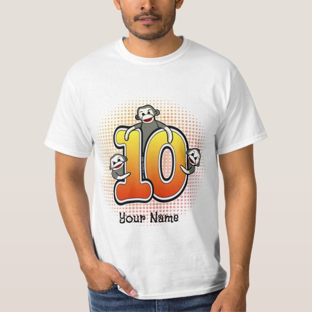 Sock Monkey  Number 10 T-Shirt (Front)