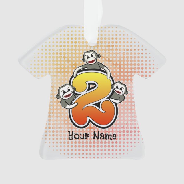 Sock Monkey  Number 2 Ornament (Front)