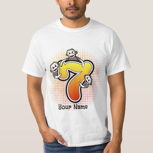 Sock Monkey  Number 7 T-Shirt (Front)
