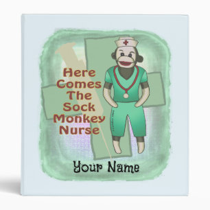 Sock Monkey Nurse  binder