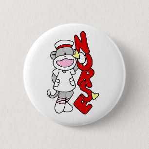 Sock Monkey Nurse T-shirts and Gifts 2 Inch Round Button