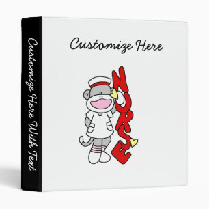 Sock Monkey Nurse T-shirts and Gifts Binder