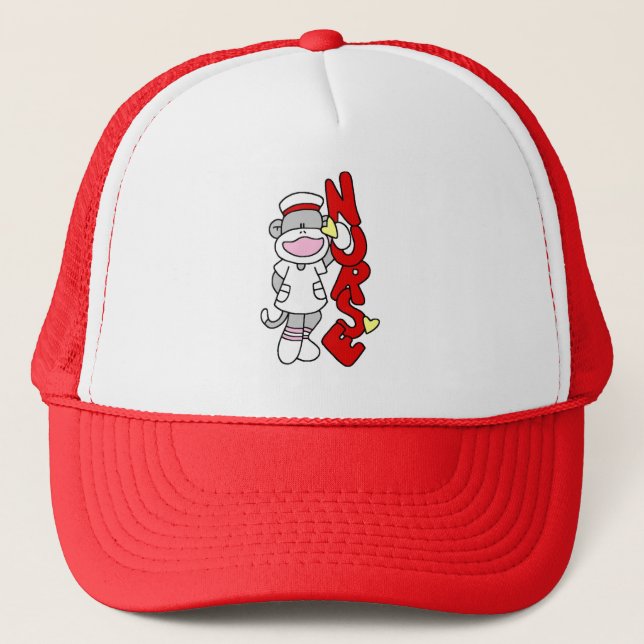 Sock Monkey Nurse T-shirts and Gifts Trucker Hat (Front)