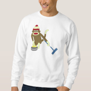 Sock Monkey Olympic Curling Sweatshirt