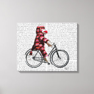 Sock Monkey on Bicycle Canvas Print
